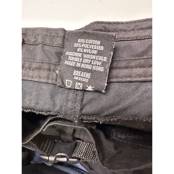 Vintage Prana Cargo Pants Mens Sz Medium Black Adjustable Waist 30" Inseam - Picture 5 of 5